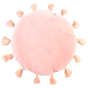 Wild Sage Round Velvet Throw Pillow with Tassels NWT